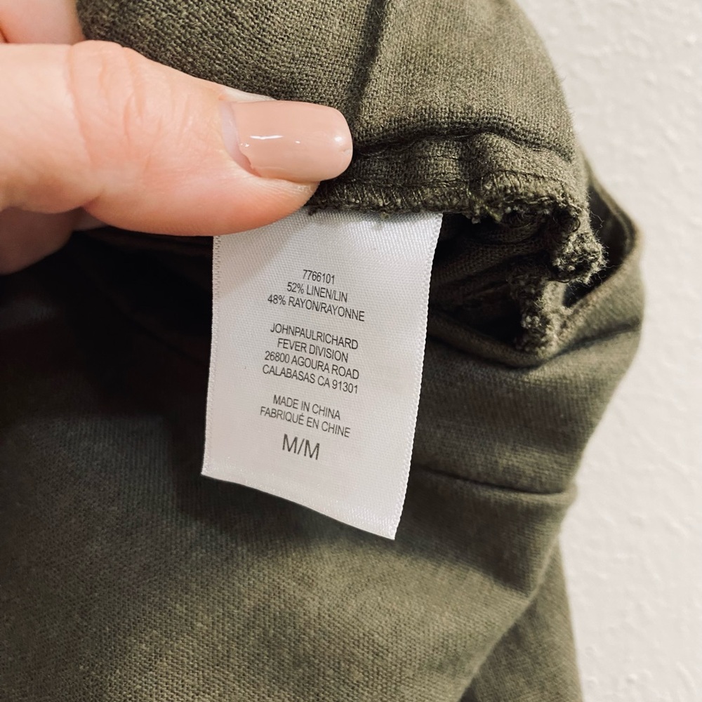 Christina Olive Wide-Leg Linen Blend Pull-On Pants Medium - Picture 6 of 7